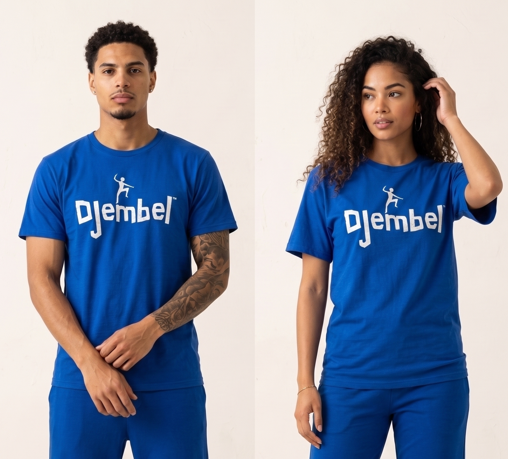 TEE SHIRT CLASSIC BLEU LOGO BLANC