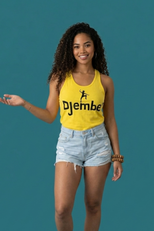Débardeur jaune dos nageur logo noir